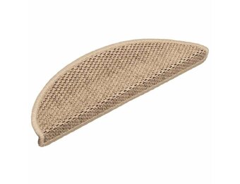 vidaXL Trapmatten zelfklevend 15 st sisal-look 56x17x3 cm zandkleurig