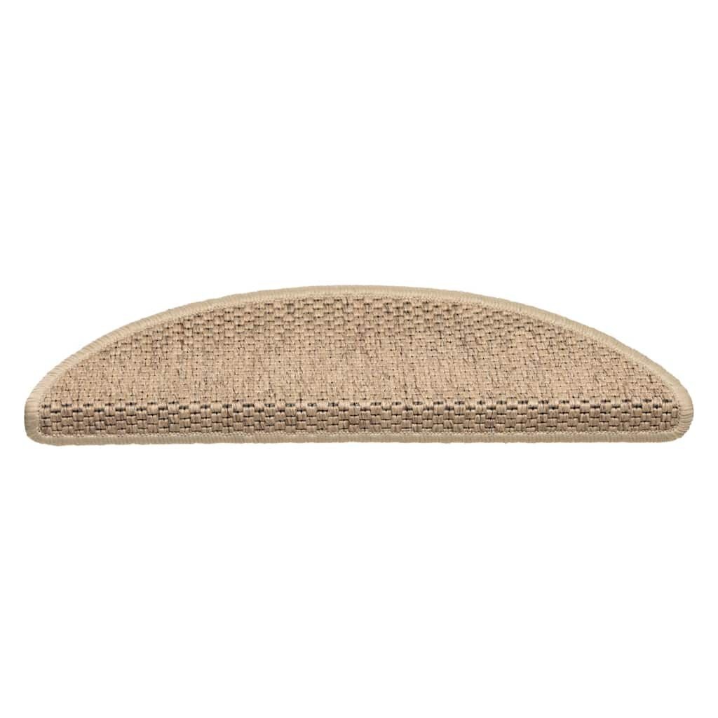 vidaXL Trapmatten zelfklevend 15 st sisal-look 56x17x3 cm zandkleurig