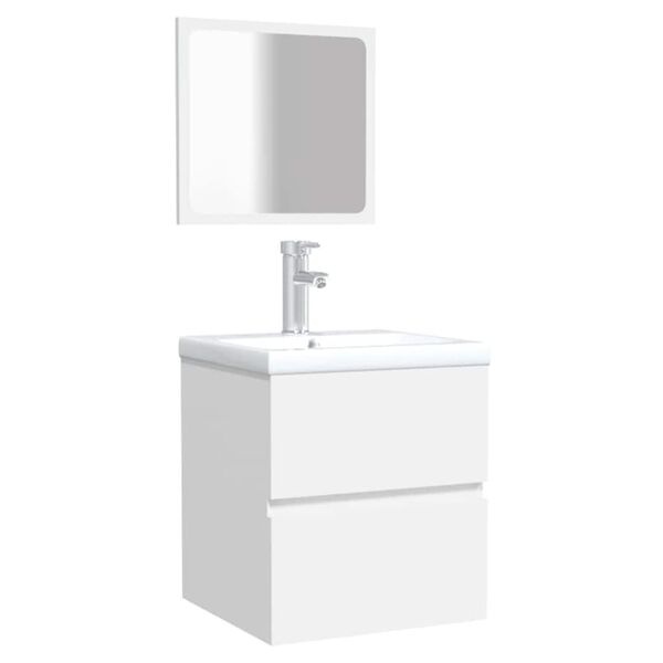vidaXL Badkamerkast met spiegel bewerkt hout wit