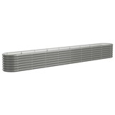 vidaXL Plantenbak 332x40x36 cm gegalvaniseerd staal grijs