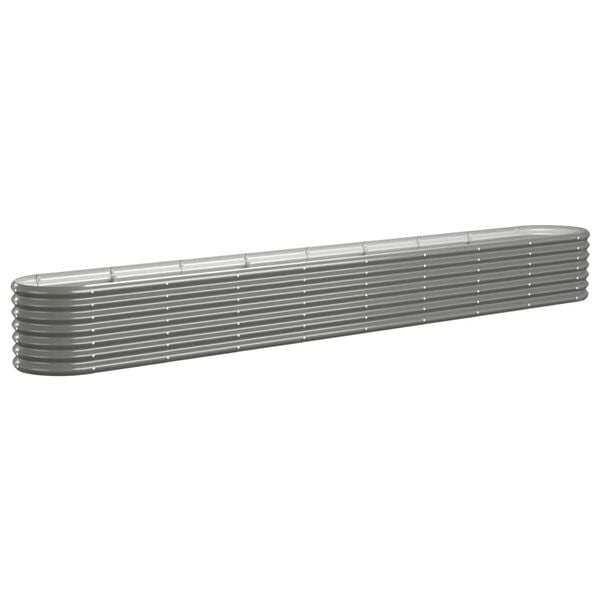 vidaXL Plantenbak 332x40x36 cm gegalvaniseerd staal grijs