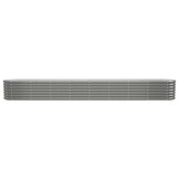 vidaXL Plantenbak 332x40x36 cm gegalvaniseerd staal grijs