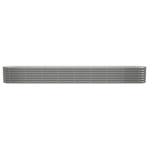 vidaXL Plantenbak 332x40x36 cm gegalvaniseerd staal grijs