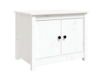 vidaXL Salontafel 71x49x55 cm massief grenenhout wit