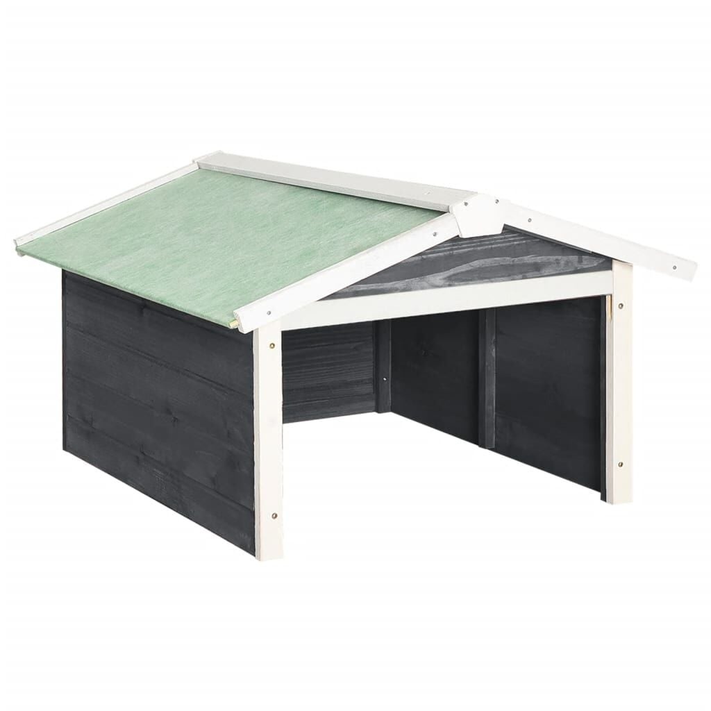 vidaXL Overkapping voor grasmaaier 72x87x50 cm vurenhout grijs en wit