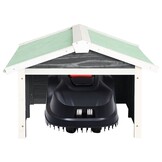 vidaXL Overkapping voor grasmaaier 72x87x50 cm vurenhout grijs en wit