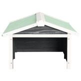 vidaXL Overkapping voor grasmaaier 72x87x50 cm vurenhout grijs en wit