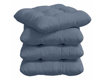 vidaXL Zitkussens 4 st Katoen Stof Blauw 45 x 45 cm