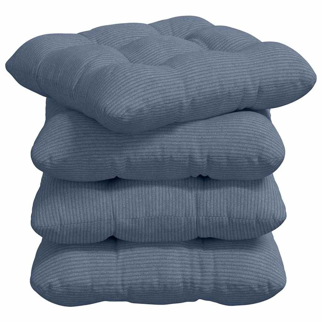 vidaXL Zitkussens 4 st Katoen Stof Blauw 45 x 45 cm