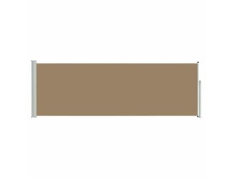 vidaXL Uittrekbaar Zijscherm 500 x 100 cm Polyester Rechthoekig Taupe