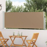 vidaXL Uittrekbaar Zijscherm 500 x 100 cm Polyester Rechthoekig Taupe