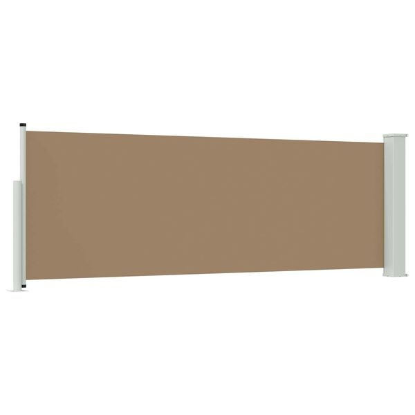 vidaXL Uittrekbaar Zijscherm 500 x 100 cm Polyester Rechthoekig Taupe