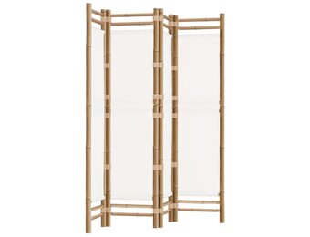 vidaXL Kamerscherm 4-panelen inklapbaar 160 cm bamboe en canvas