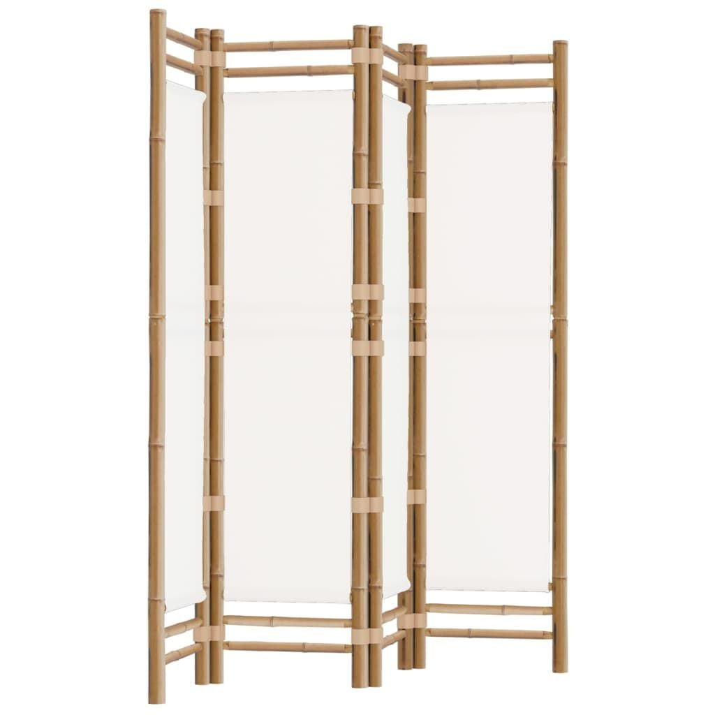 vidaXL Kamerscherm 4-panelen inklapbaar 160 cm bamboe en canvas