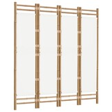 vidaXL Kamerscherm 4-panelen inklapbaar 160 cm bamboe en canvas