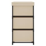 Opbergkast met 6 Lades (55x29x55 cm) - Crèmekleurig Staal & Stof - 34% Korting