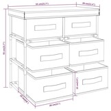 Opbergkast met 6 Lades (55x29x55 cm) - Crèmekleurig Staal & Stof - 34% Korting