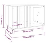 vidaXL Hondenhok 100x70x72 cm massief grenenhout wit