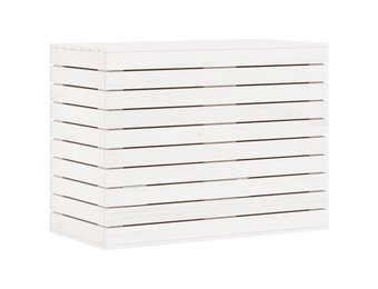 vidaXL Wasmand 88,5x44x66 cm massief grenenhout wit
