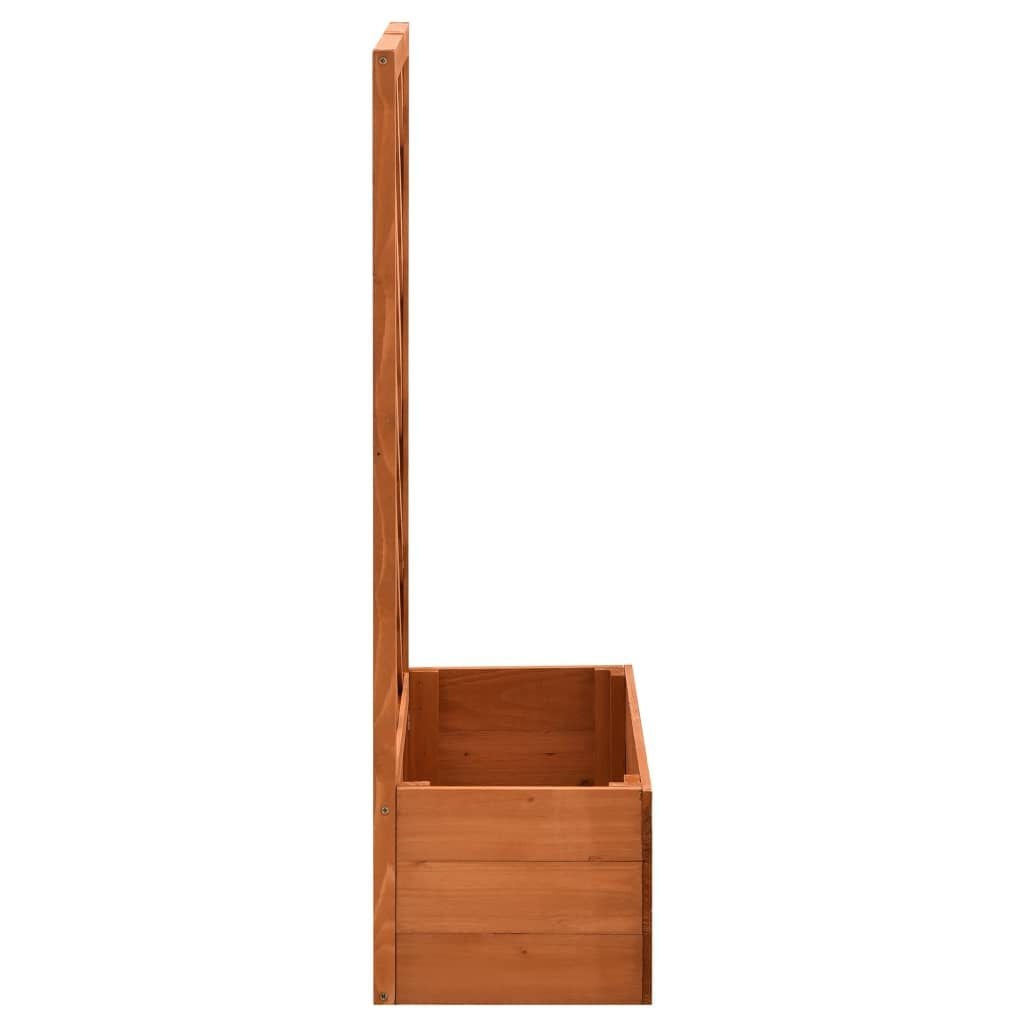 vidaXL Latwerkplantenbak 50x25x90 cm massief vurenhout oranje