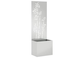 vidaXL Tuinplantenbak met Decoratief Paneel - Zilver - 34% Korting