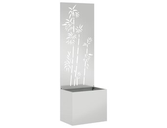 vidaXL Tuinplant met Decoratief Paneel Zilver 50 x 140 cm