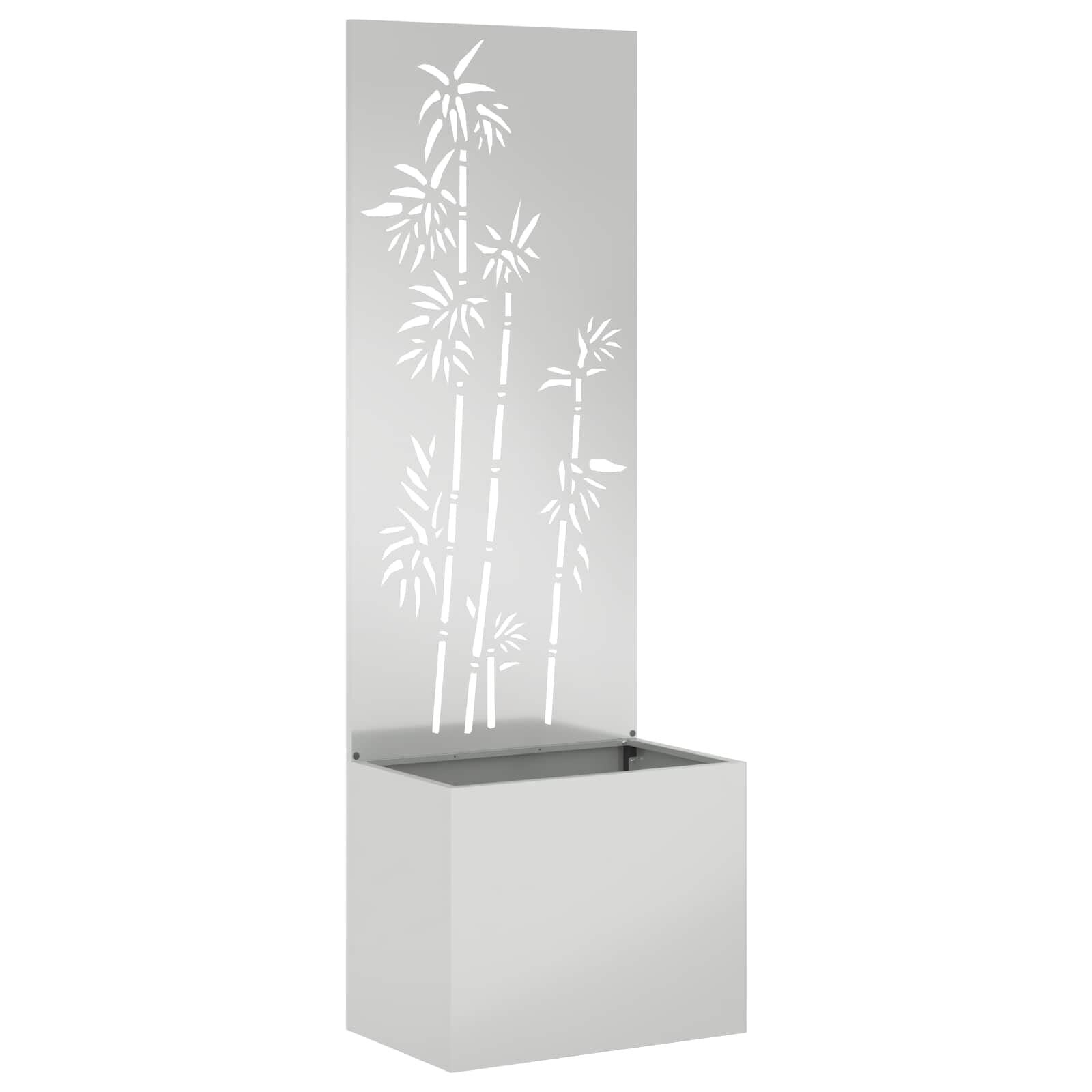 vidaXL Tuinplant met Decoratief Paneel Zilver 50 x 140 cm