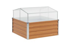 VidaXL Tuinplanter met Kas Licht Bruin 100x100x77 cm - 54% Korting!