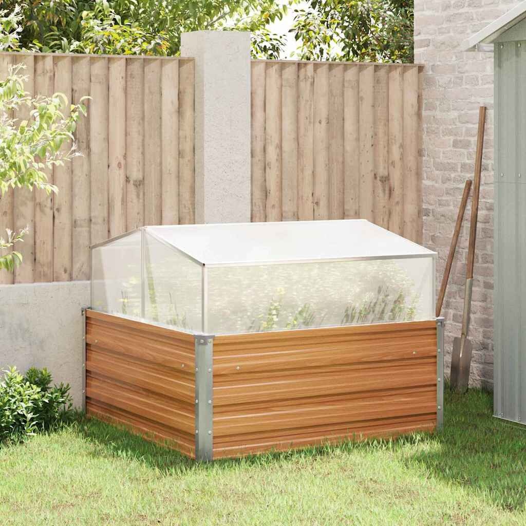 VidaXL Tuinplanter met Kas Licht Bruin 100x100x77 cm - 54% Korting!