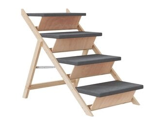 vidaXL Hondentrap 105x47 cm massief vurenhout grijs