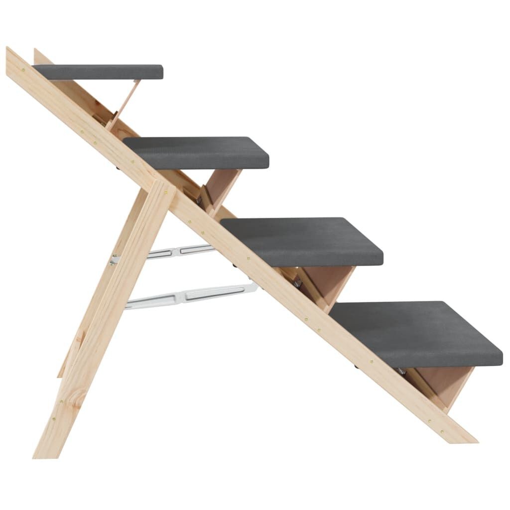 vidaXL Hondentrap 105x47 cm massief vurenhout grijs