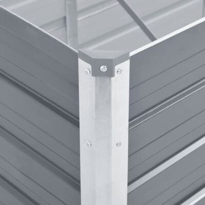 vidaXL Plantenbak verhoogd 240x80x77 cm gegalvaniseerd staal grijs