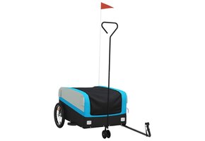 vidaXL Fietstrailer 45 kg - Zwart/Blauw, 54% Korting!