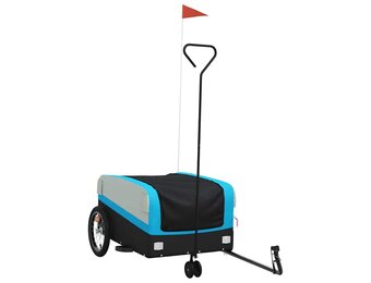 vidaXL Fietstrailer 45 kg ijzer zwart en blauw