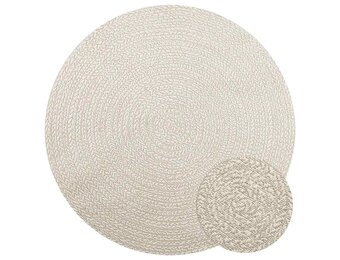 vidaXL Vloerkleed ZIZUR crème binnen en buiten Ø 160 cm jute look