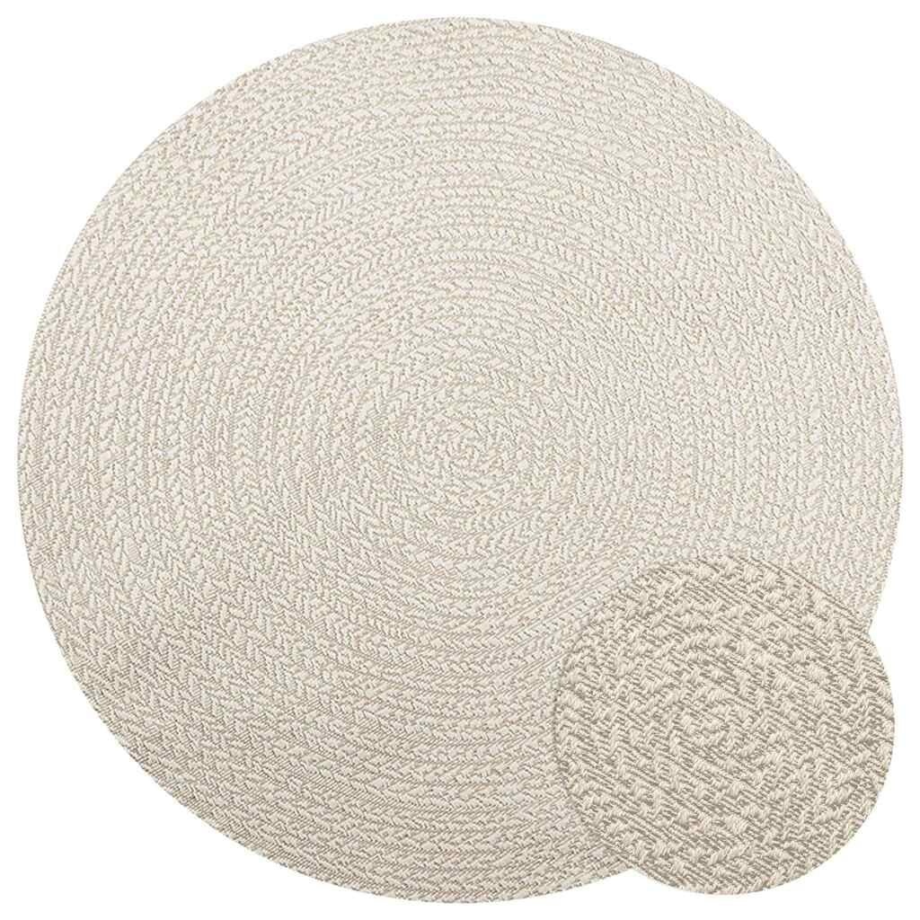 vidaXL Vloerkleed ZIZUR crème binnen en buiten Ø 160 cm jute look