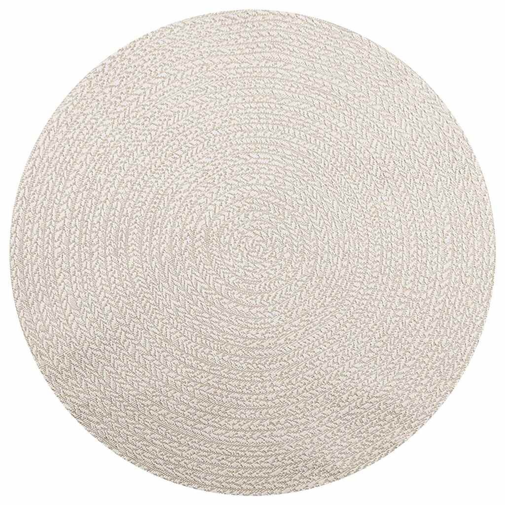 vidaXL Vloerkleed ZIZUR crème binnen en buiten Ø 160 cm jute look