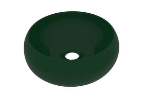 Mat Donkergroene Keramieken Wastafel 40 cm - 34% Korting