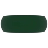 vidaXL Wastafel rond 40x15 cm keramiek mat donkergroen