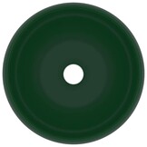 vidaXL Wastafel rond 40x15 cm keramiek mat donkergroen