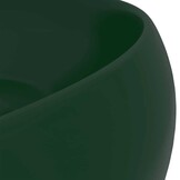 vidaXL Wastafel rond 40x15 cm keramiek mat donkergroen