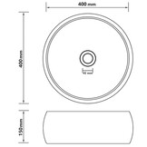 vidaXL Wastafel rond 40x15 cm keramiek mat donkergroen