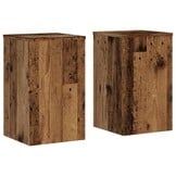 vidaXL Plantenstandaards 2 st 30x30x50 cm bewerkt hout oud houtkleurig