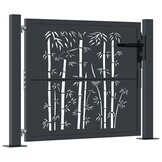vidaXL Poort met bamboe-ontwerp 100x75 cm staal antracietkleurig