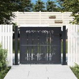 vidaXL Poort met bamboe-ontwerp 100x75 cm staal antracietkleurig