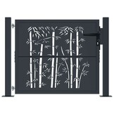 vidaXL Poort met bamboe-ontwerp 100x75 cm staal antracietkleurig