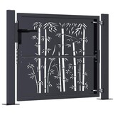 vidaXL Poort met bamboe-ontwerp 100x75 cm staal antracietkleurig