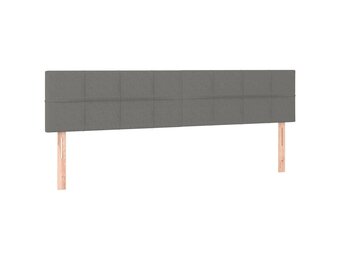 vidaXL Hoofdborden 2 st 100x5x78/88 cm stof donkergrijs