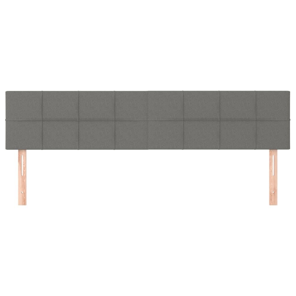 vidaXL Hoofdborden 2 st 100x5x78/88 cm stof donkergrijs