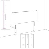 vidaXL Hoofdborden 2 st 100x5x78/88 cm stof donkergrijs